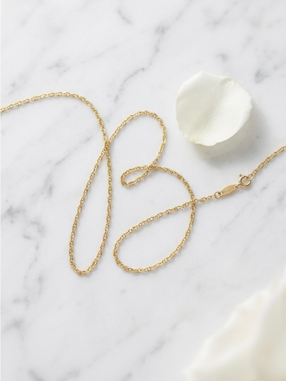 Solid 10K Yellow Gold Rope Chain Necklace 18" Dainty Fine Gold XRF Tested
